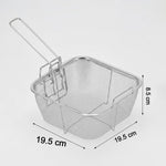 Frying basket holding crispy food snacks