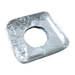 Disposable aluminium stove protector cover placed on gas burner