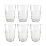 Empty row of Janta drinking glasses with frosted grip set