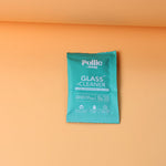 Glossy appliance surface cleaned using Pollic Kadam glass cleaner sachet
