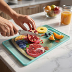 Close-up of green cutting board surface