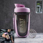 Leak proof gym shaker bottle with mixing ball
