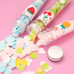 Close-up view of soft paper soap strips shaped like flowers
