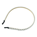 Stylish golden metal hair accessory pearl beaded headband