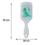 Size comparison of colorful kids hair brush