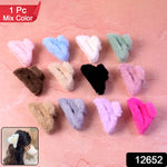 Single large faux fur hair claw clip in assorted colors ideal for stylish women and girls.