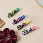 Barrette set with stylish text decorative hair clips