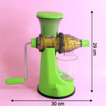 Manual cold press fruit and vegetable juicer with crank handle