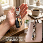 Close-up of secure locking mechanism on metal key holder