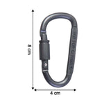 Compact metal utility clip carabiner with screw lock