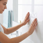 Self-stick clear double wall hook on smooth surface