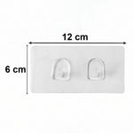 Side view of transparent self-adhesive wall hook