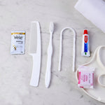 Packaging of the hotel guest toiletry combo kit for travel