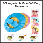 Close-up of the adjustable buttons on a soft baby shower cap.