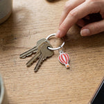 Decorative hot air balloon keychain set with colorful designs