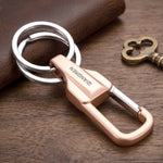 Keychain organizer with keys, showcasing its size