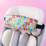 Adjustable strap for baby head support during car seat or stroller use