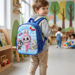Cartoon print kids school backpack for preschoolers, 12 inch lightweight design