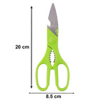 Stainless steel kitchen knife from the Quickslice set, shown slicing vegetables with precision.