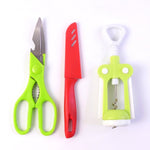 Sharp multi-purpose scissors from the Kitchen Tool Set, ideal for cutting herbs and opening packages.