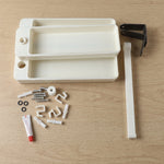 Top-down view showing 360-degree swivel feature of rotating storage rack