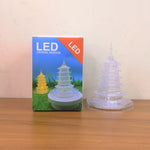 LED Crystal Pagoda decorative lamp in ambient home setting