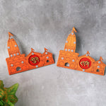Handcrafted Shubh Labh Ram Temple idol image associated with the spiritual theme of the wall sticker.