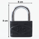 Side view of the 60mm iron padlock, showcasing its solid build and design.