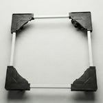 Adjustable appliance stand elevating a washing machine in a laundry area