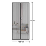 Comparison showing Magic Mesh screen door with and without magnets