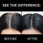 Magic Hairline Color Powder applied for instant root touch-up