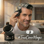 Black hair powder for quick grey hair coverage and filling patchy areas
