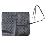 Foldable makeup brush case with wrap design ideal for travel and easy packing