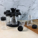 Kitchen spice rack set with rotating design for convenience