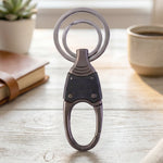 Back view of heavy-duty metal dual ring key holder