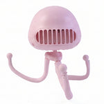 Flexible tripod stand supporting handheld mini fan showing adjustable positioning