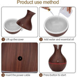 Side-by-side comparison of the Mini Wooden Humidifier from different angles.