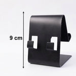 Fully collapsed black foldable metal mobile stand