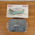 Multipurpose 4 compartment snack organizer box suitable for festive serving