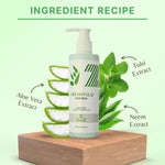 Close-up of the light foaming gel texture of Neem & Tulsi Face Wash