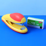 Handheld heavy-duty stapler with ergonomic grip for comfortable use