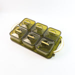 Compact transparent seasoning jar set with airtight lids and tray