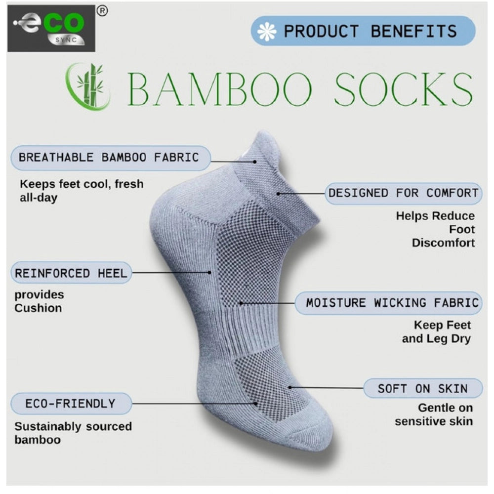 4_Pair Set Unisex Casual Bamboo Cotton Printed Ankle Length Socks (Multicolor)