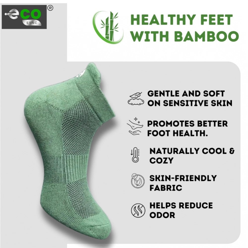 4_Pair Set Unisex Casual Bamboo Cotton Printed Ankle Length Socks (Multicolor)