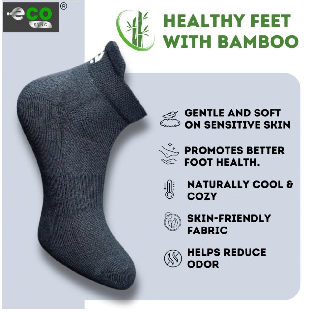 4_Pair Set Unisex Casual Bamboo Cotton Printed Ankle Length Socks (Multicolor)