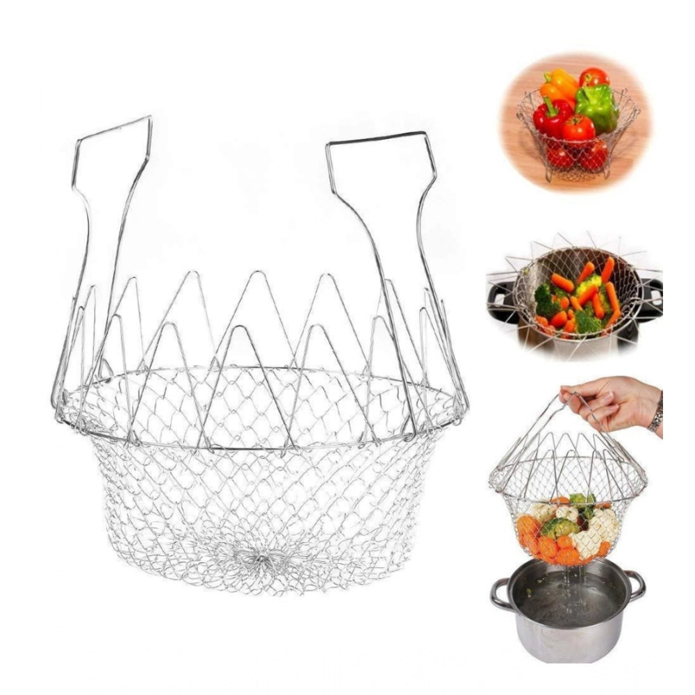 Foldable Chef Basket €“ Multi-Function Strainer And Steamer (Color: Assorted )