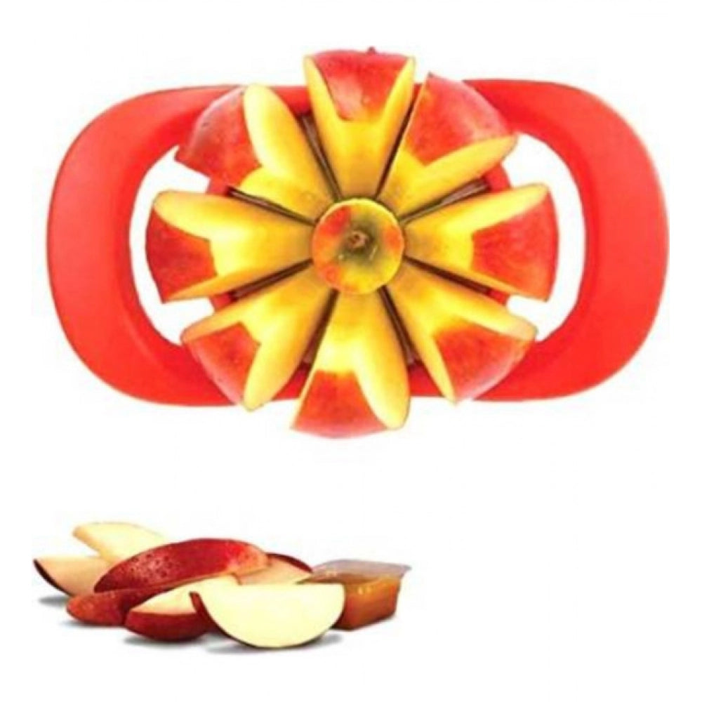 Pack Of 3_Apple Cutter €“ Stainless Steel Fruit Slicer And Corer for Quick Cutting (Color: Assorted )