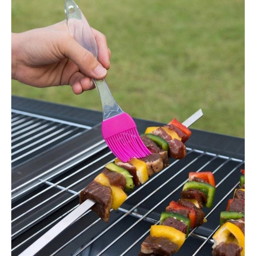 Pack Of 10_Silicone Oil Brush €“ Heat Resistant Cooking And Baking Basting Brush (Color: Assorted )