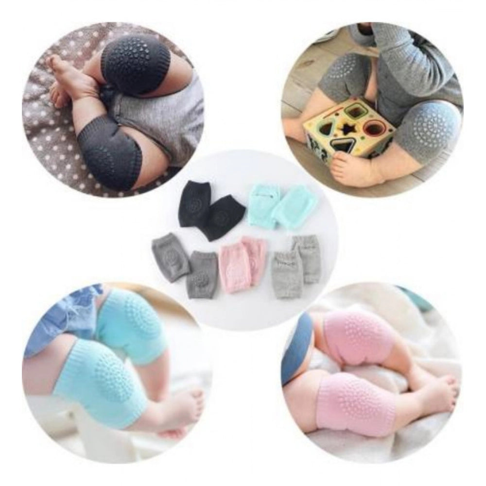 Pack Of 3_Baby Knee Pads €“ Soft And Comfortable Crawling Protectors (Color: Assorted )