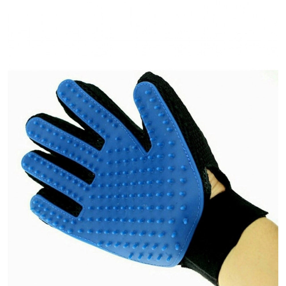 Pack of 2_5-Finger Deshedding Glove €“ Pet Hair Remover And Grooming Gloves (Color: Assorted )